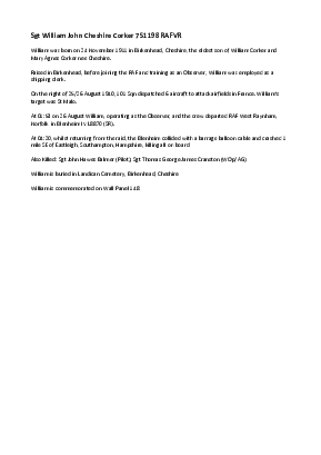 A preview of a PDF biography for Corker, William John Cheshire